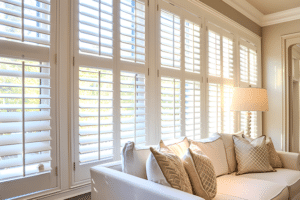 Image of some blinds in the windows of an Horry County home.